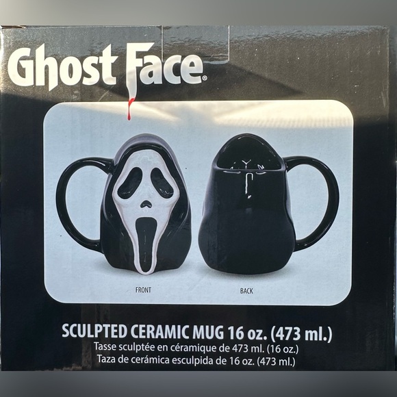 NIB SCREAM "Ghost Face" Sculpted Ceramic Mug 16 oz - Picture 5 of 6